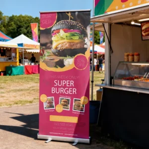 Los pendones son ideales para destacar tu marca en eventos, ferias o espacios comerciales.